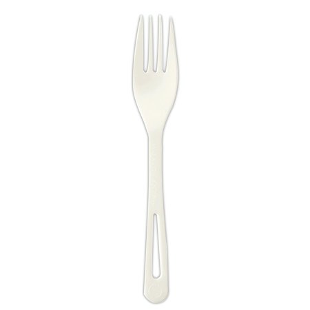 World Centric TPLA Compostable Cutlery, Fork, 6.3" White, 1000PK FOPS6